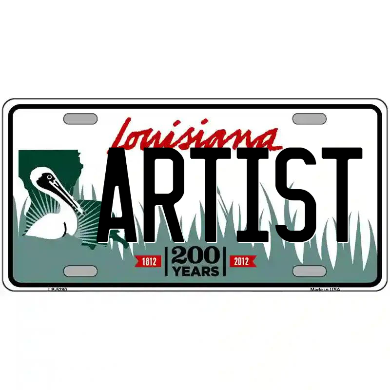 Artist Louisiana Metal Sign