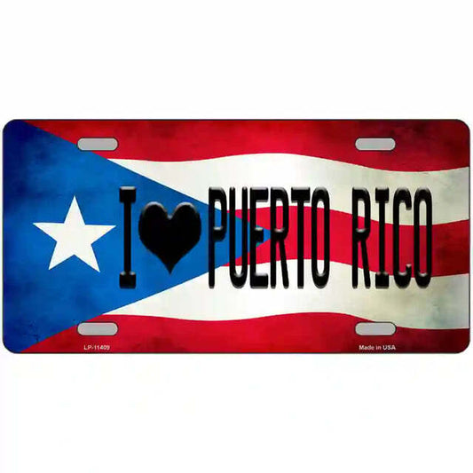 I Love Puerto Rico Puerto Rico Flag Metal Sign
