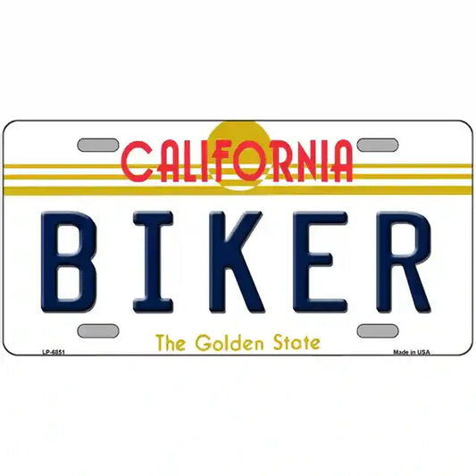 Biker California Metal Sign