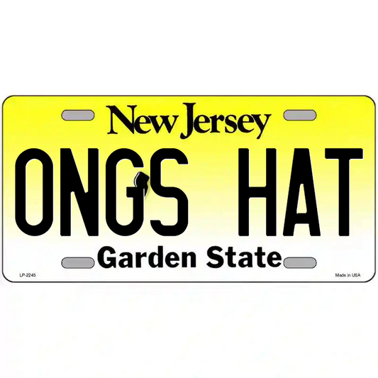 Ong's Hat New Jersey Metal Sign