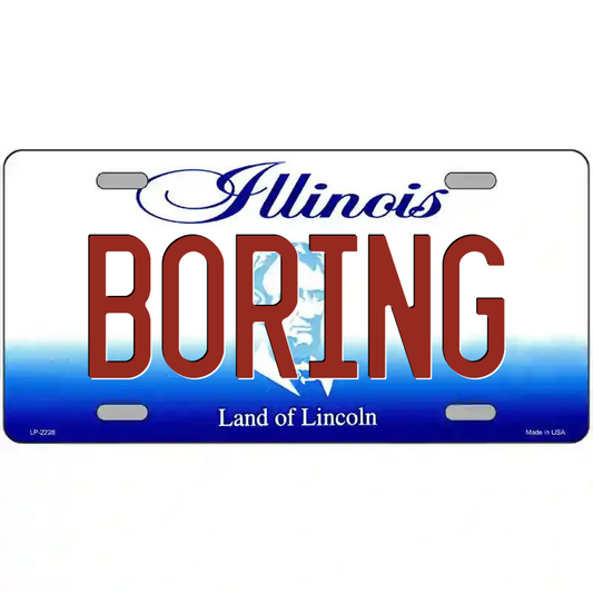 Boring Illinois Metal Sign