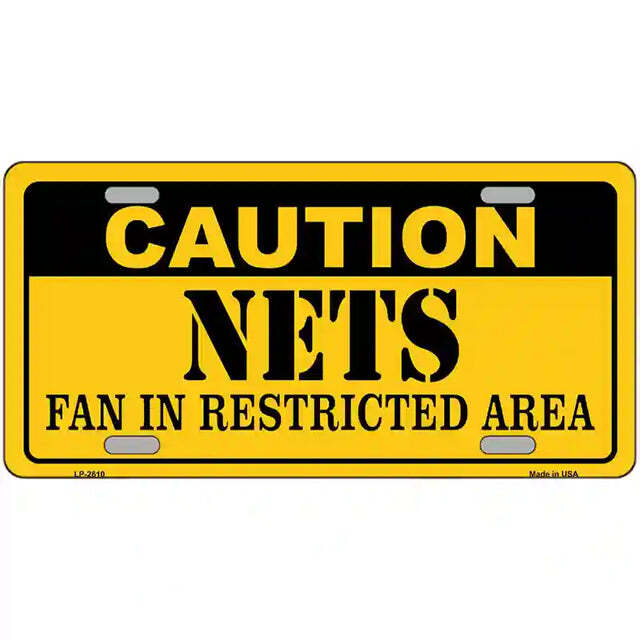 Caution Nets Fan in Restricted Area Metal Sign