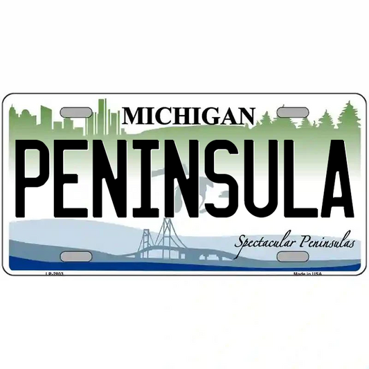 Peninsula Michigan Metal Sign