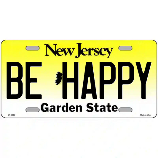 Be Happy New Jersey Metal Sign