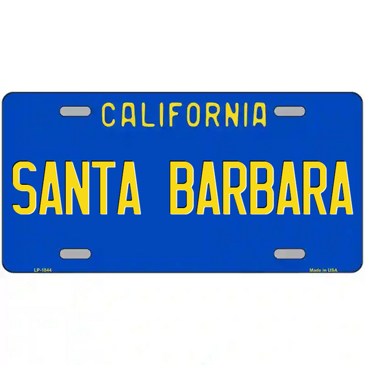 Santa Barbara California Blue Metal Sign
