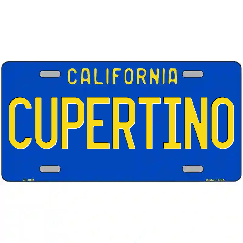 Cupertino California Blue Metal Sign