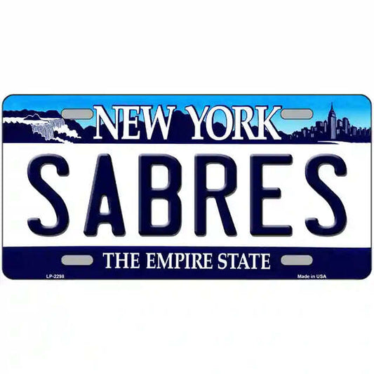 Sabres New York Blue Metal Sign