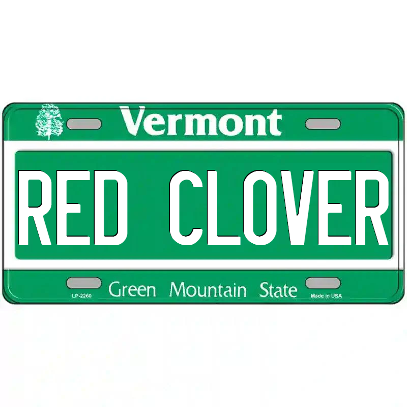 Red Clover Vermont Metal Sign