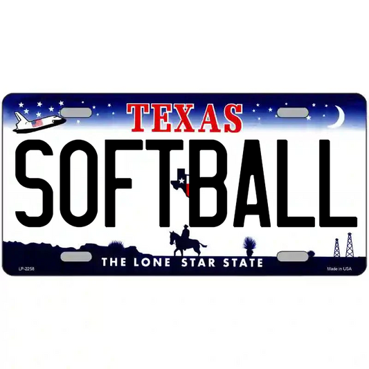 Softball Texas Metal Sign