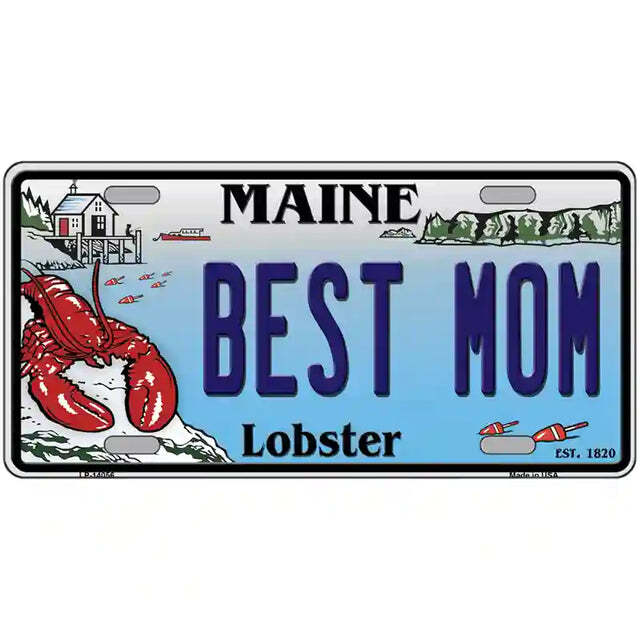 Best Mom Maine Lobster Metal Sign