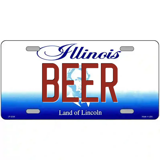Beer Illinois Metal Sign