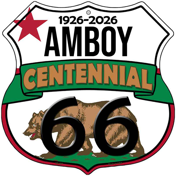 Amboy California Flag Route 66 Centennial Highway Shield Metal Sign