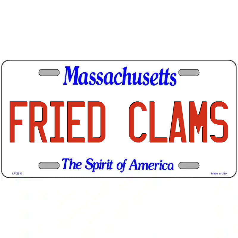 Fried Clams Massachusetts Metal Sign