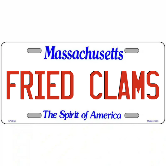Fried Clams Massachusetts Metal Sign