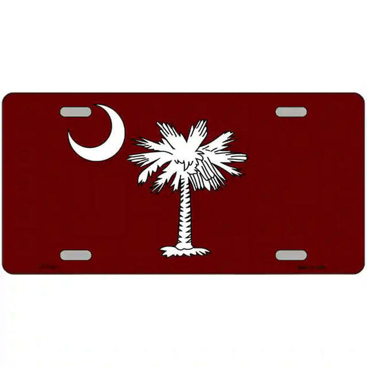 South Carolina Flag Burgundy Metal Sign