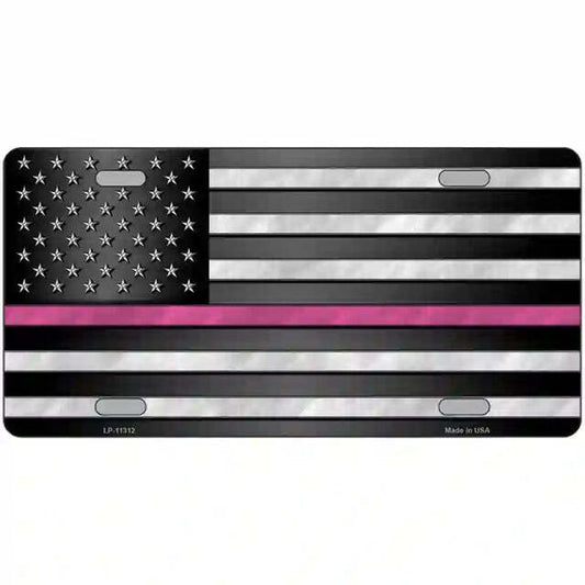 Thin Pink Line Metal Sign