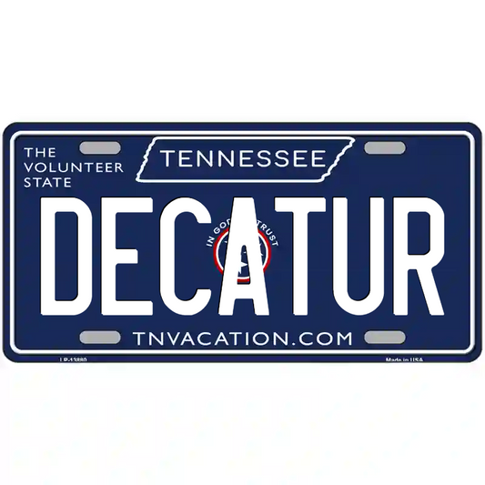 Decatur Tennessee Blue Metal Sign