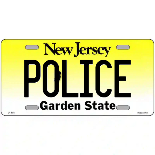 Police New Jersey Metal Sign