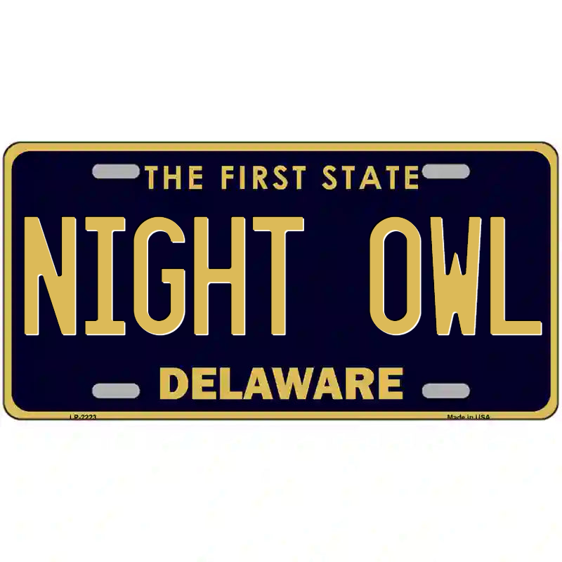 Night Owl Delaware Metal Sign