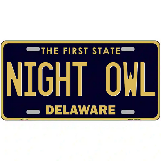 Night Owl Delaware Metal Sign
