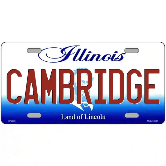Cambridge Illinois Metal Sign