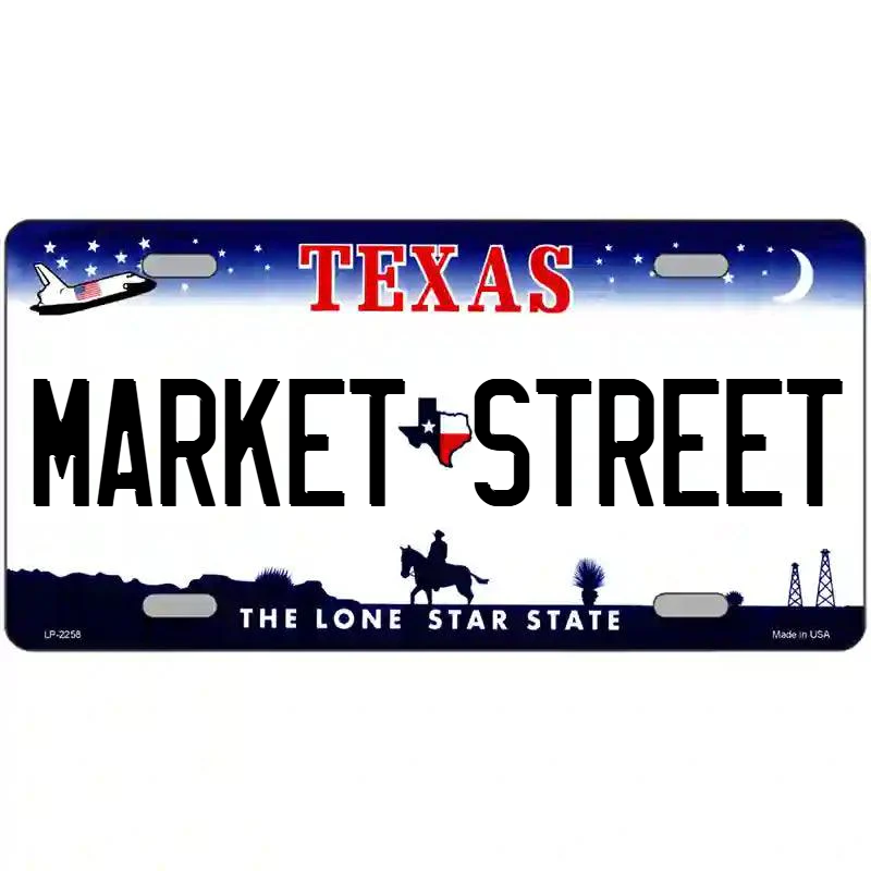 Market Street Texas Metal Sign