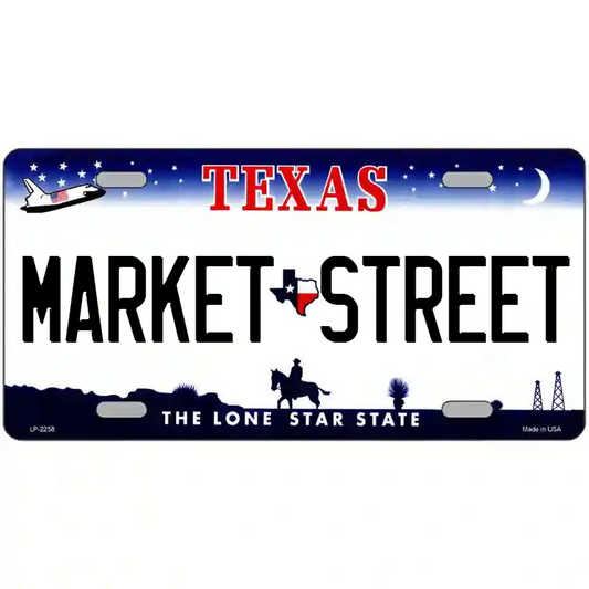 Market Street Texas Metal Sign