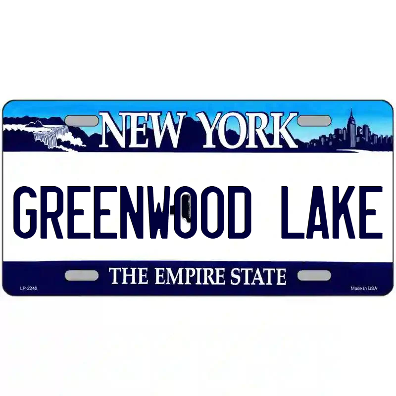 Greenwood New York Blue Metal Sign
