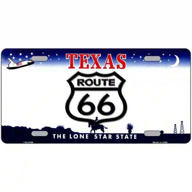 Route 66 Shield Texas Metal Sign