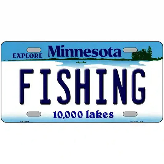 Fishing Minnesota Metal Sign