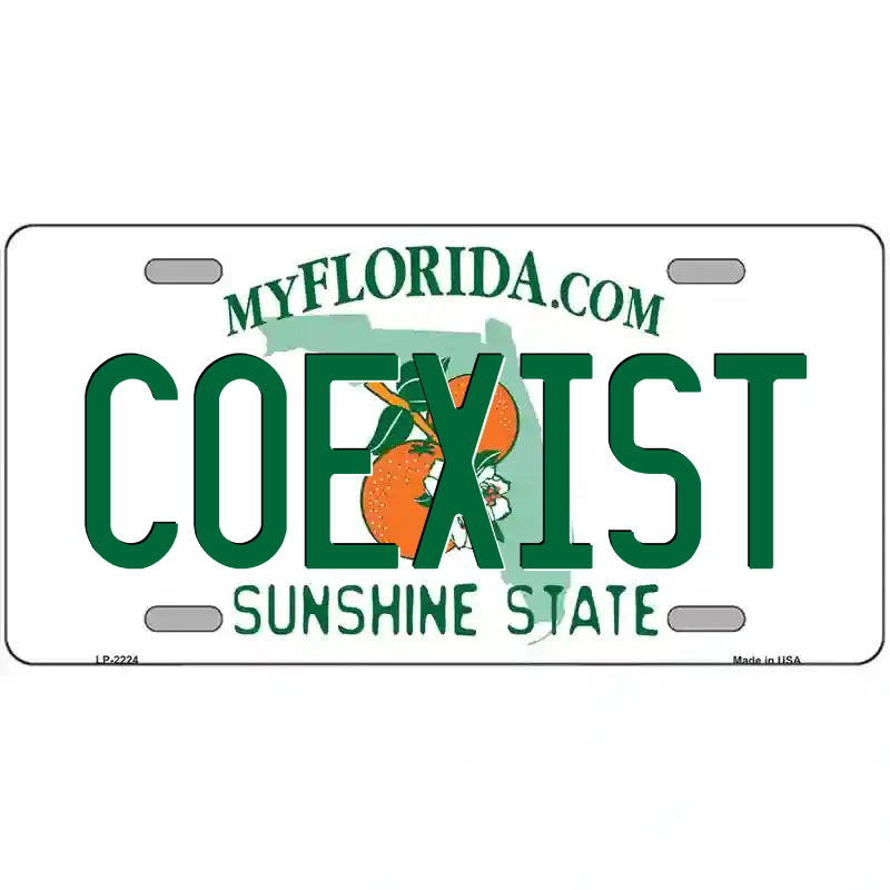 Coexist Florida Metal Sign