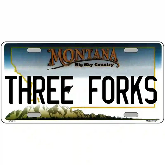 Three Forks Montana Metal Sign