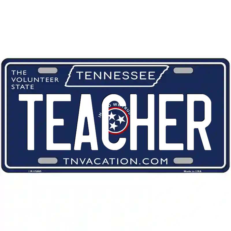 Teacher Tennessee Blue Metal Sign