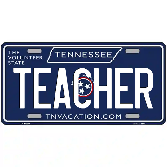 Teacher Tennessee Blue Metal Sign