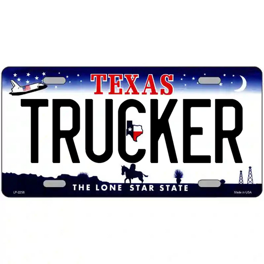 Trucker Texas Metal Sign