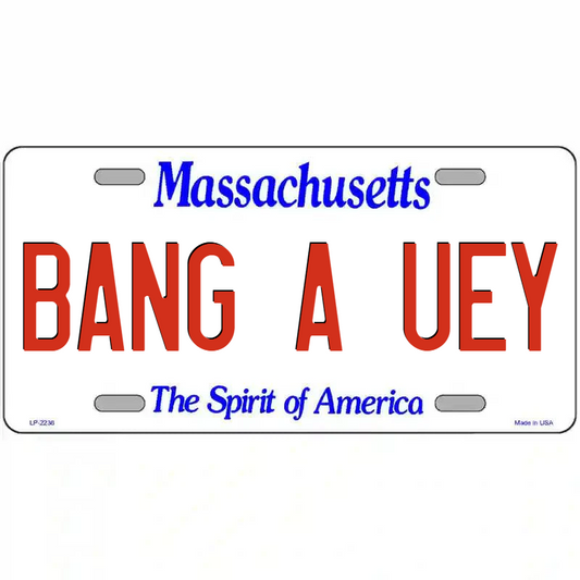 Bang a Uey Massachusetts Metal Sign