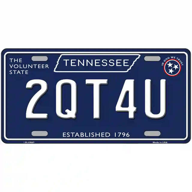 2QT4U Tennessee Blue Metal Sign