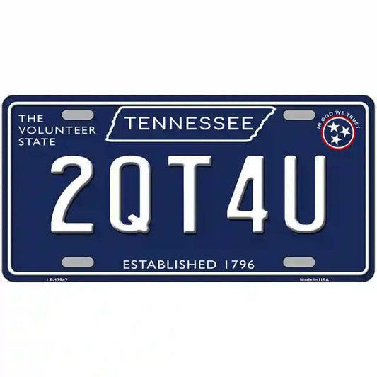 2QT4U Tennessee Blue Metal Sign