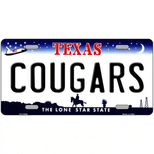 Cougars Texas Metal Sign