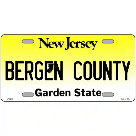 Bergen County New Jersey Metal Sign