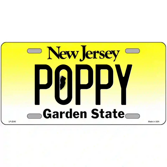 Poppy New Jersey Metal Sign