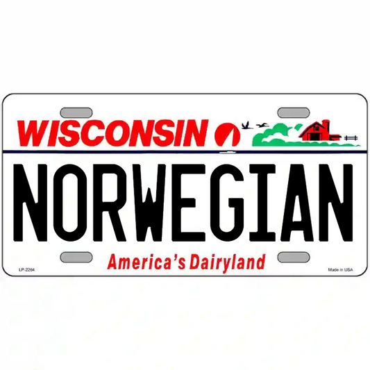 Norwegian Wisconsin Metal Sign