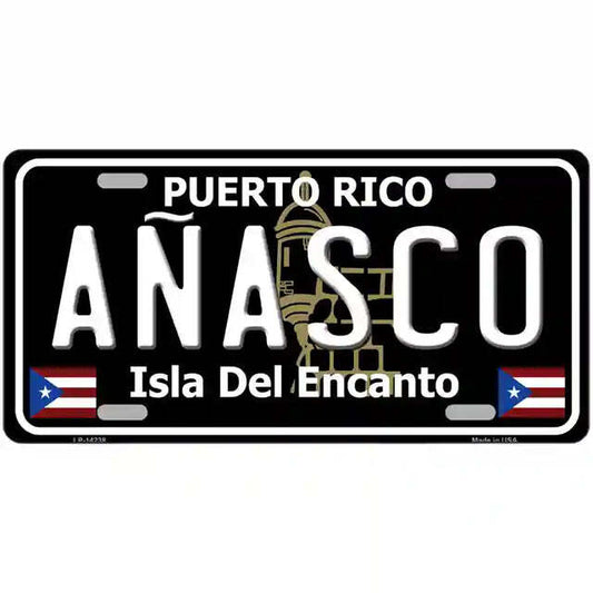 Anasco Puerto Rico Black Metal Sign