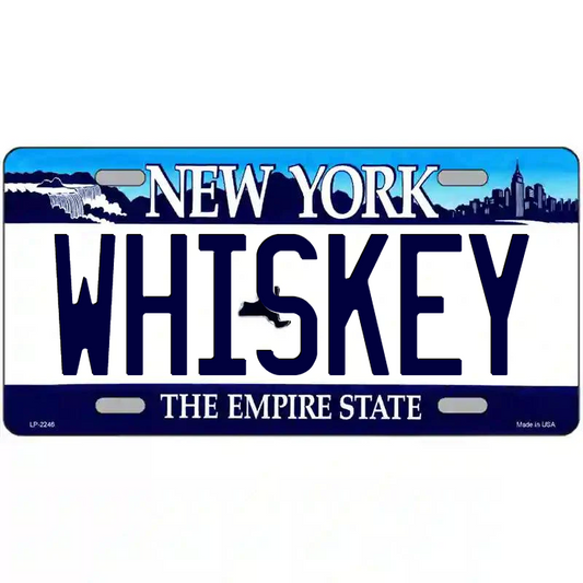 Whiskey New York Blue Metal Sign