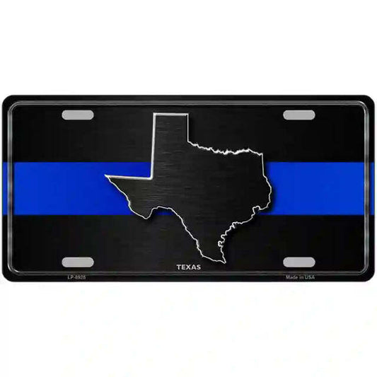 Texas Thin Blue Line Metal Sign
