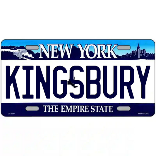 Kingsbury New York Blue Metal Sign
