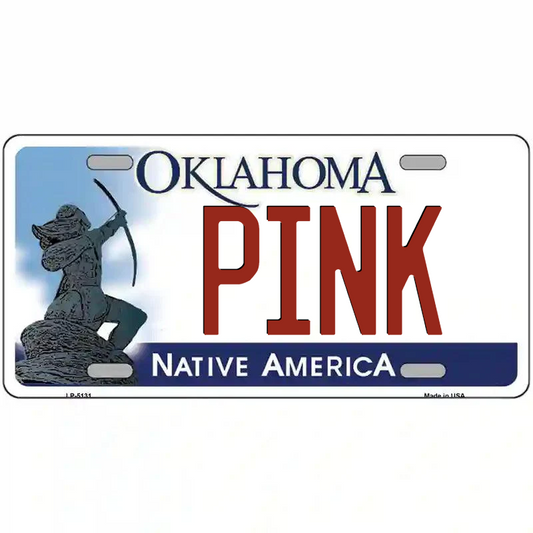 Pink Oklahoma Metal Sign