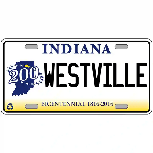 Westville Indiana Bicentennial Metal Sign