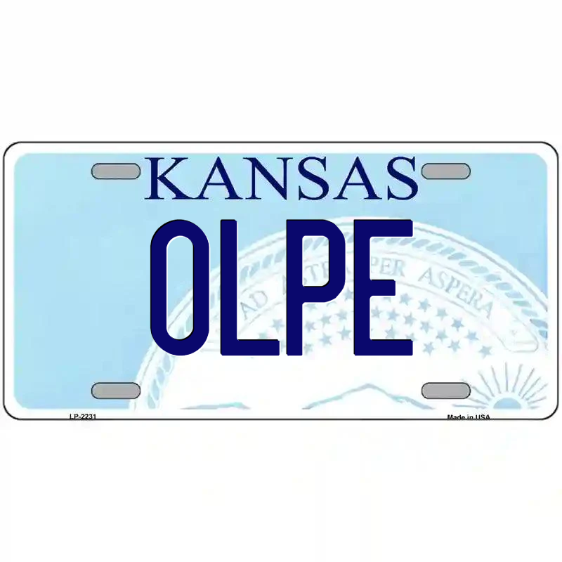 Olpe Kansas Metal Sign