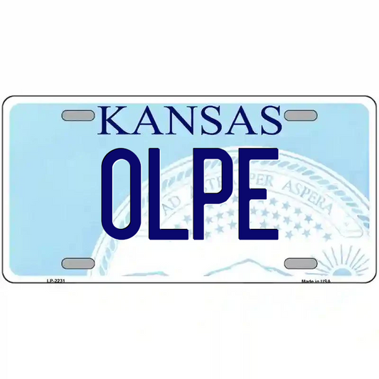 Olpe Kansas Metal Sign